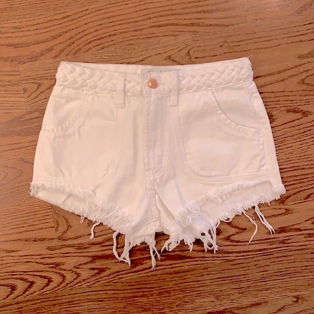 A&F High-Rise White Festival Shorts